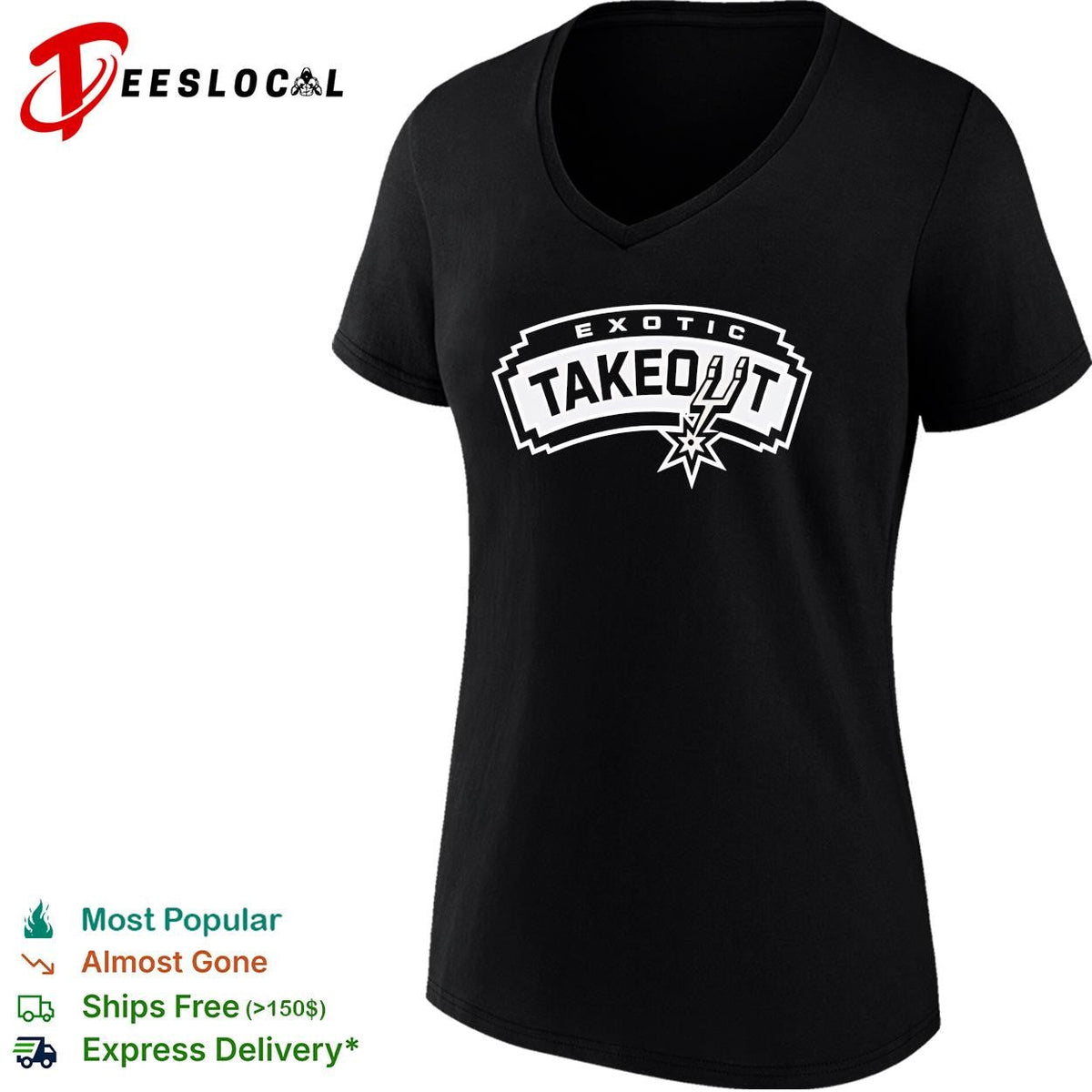 Exotic Takeout San Antonio Spurs Logo Parody Graphic Retro Font Finals 2026 shirt Unisex
