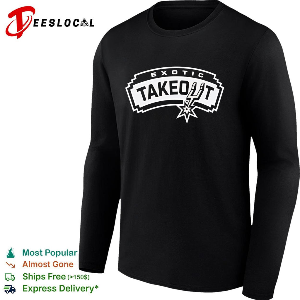 Exotic Takeout San Antonio Spurs Logo Parody Graphic Retro Font Finals 2026 shirt Unisex