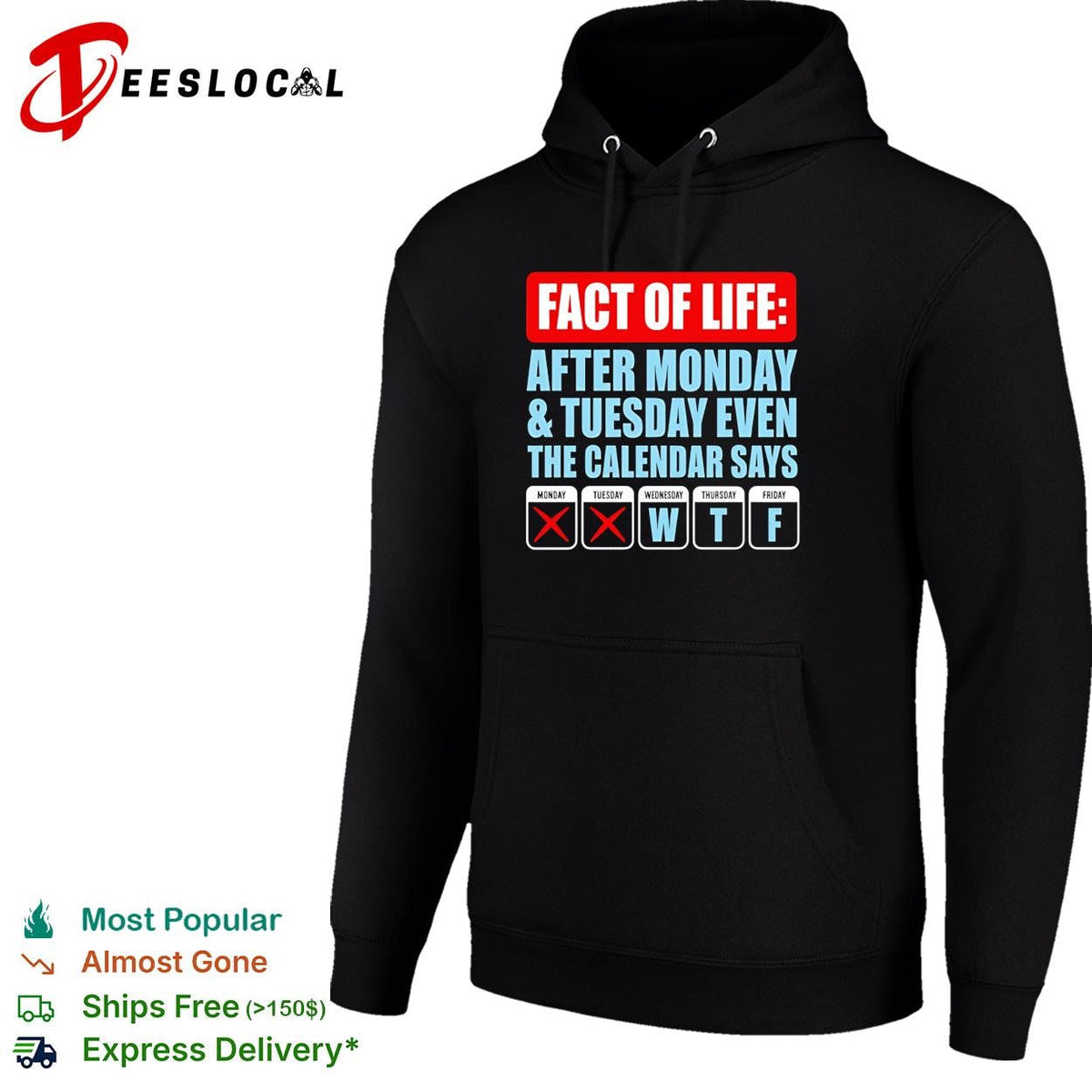 Fact of life after monday and tuesday even the calendar say WTF shirt Unisex