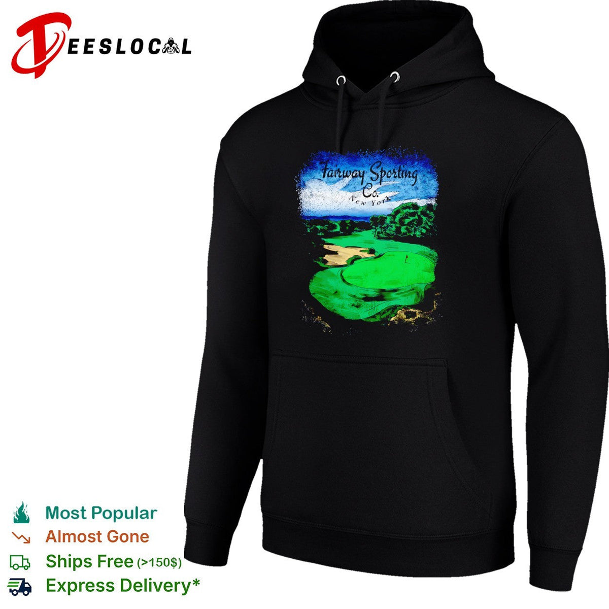 Fairway Sporting Co New York Golf Course Green Flag Sand Trap Landscape shirt Unisex