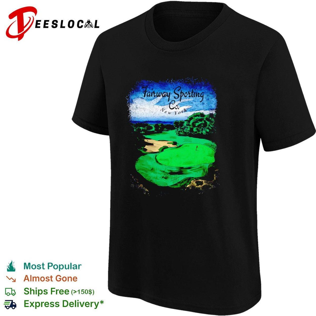Fairway Sporting Co New York Golf Course Green Flag Sand Trap Landscape shirt Unisex