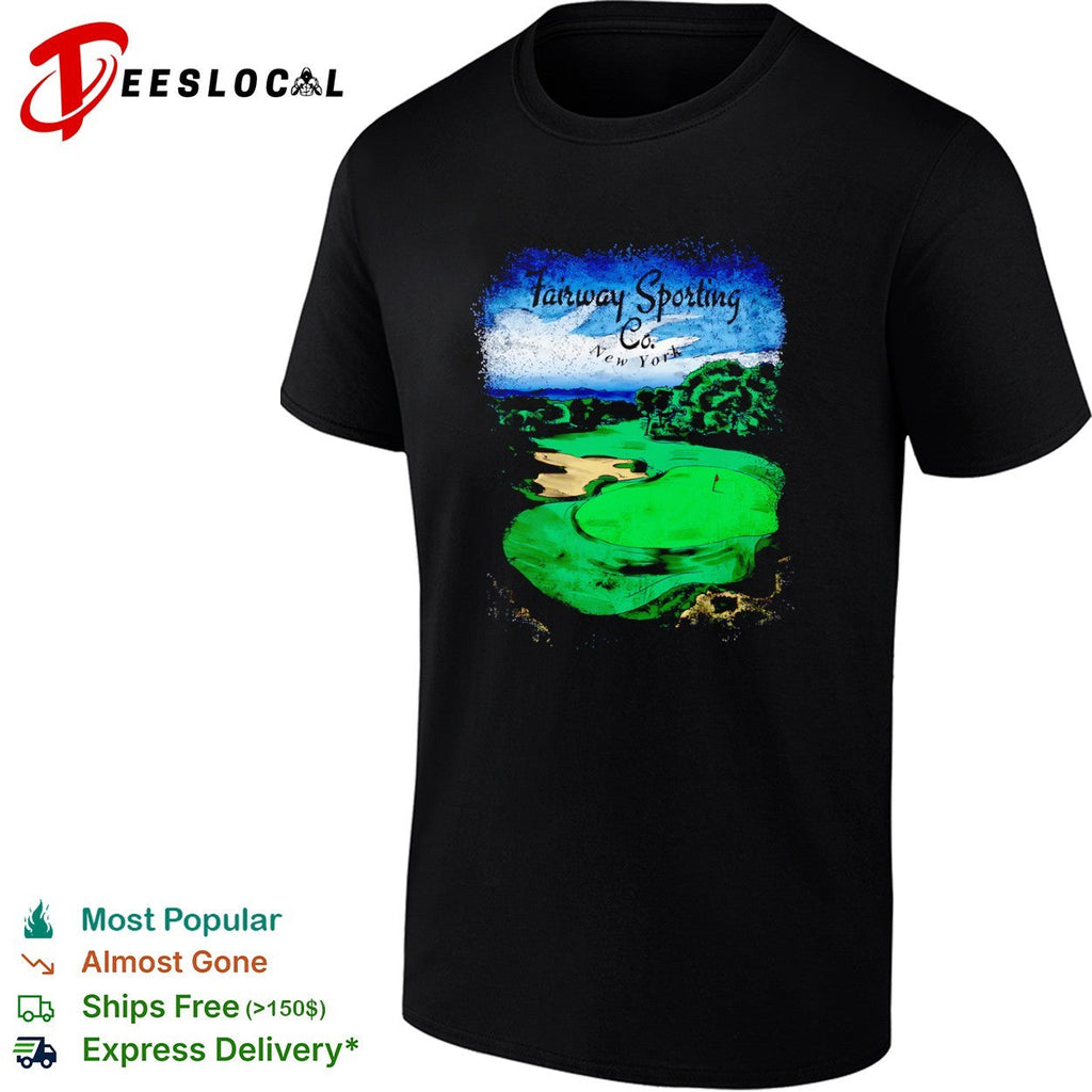 Fairway Sporting Co New York Golf Course Green Flag Sand Trap Landscape shirt Unisex