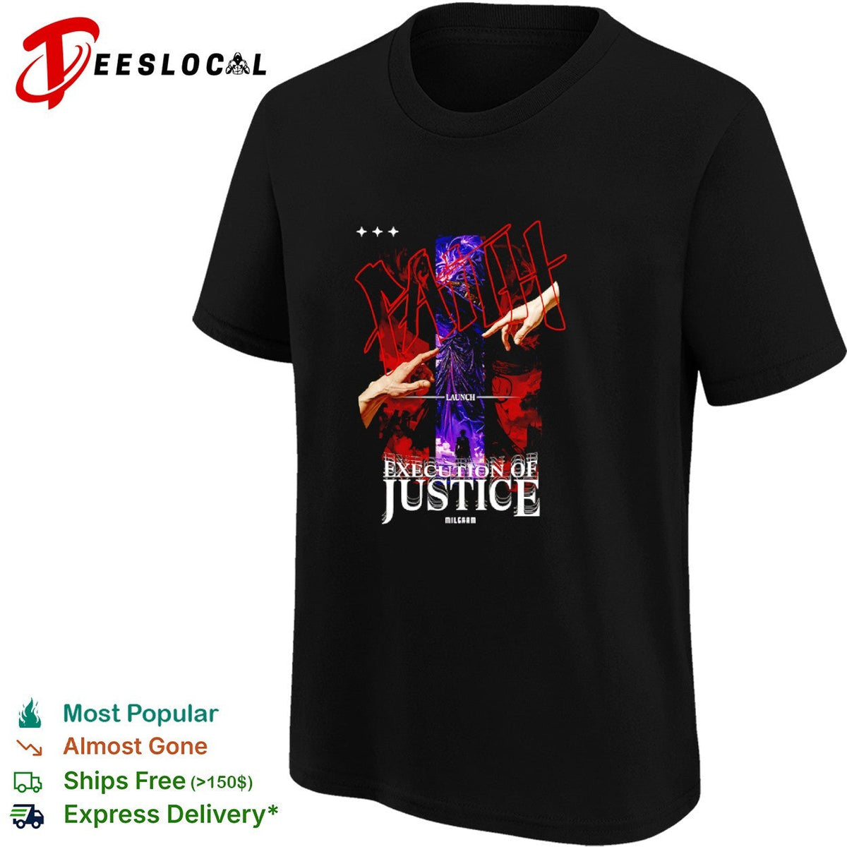 Faith Execution of Justice Milgaam Launch Creation of Adam shirt Unisex