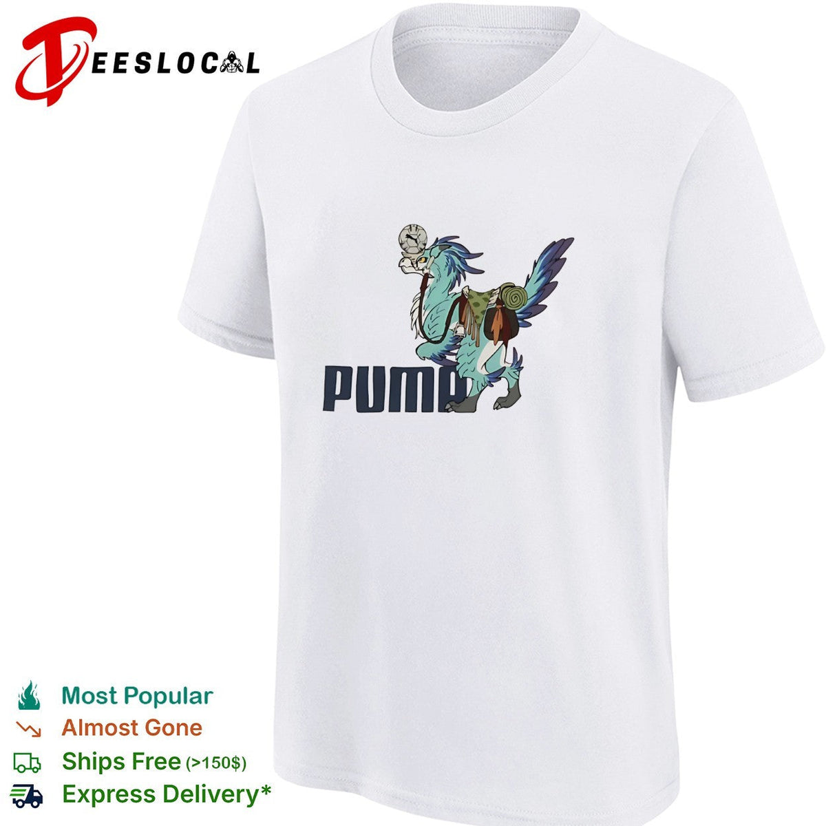 Fantasy bird creature with saddle and gear sports logo shirt Unisex