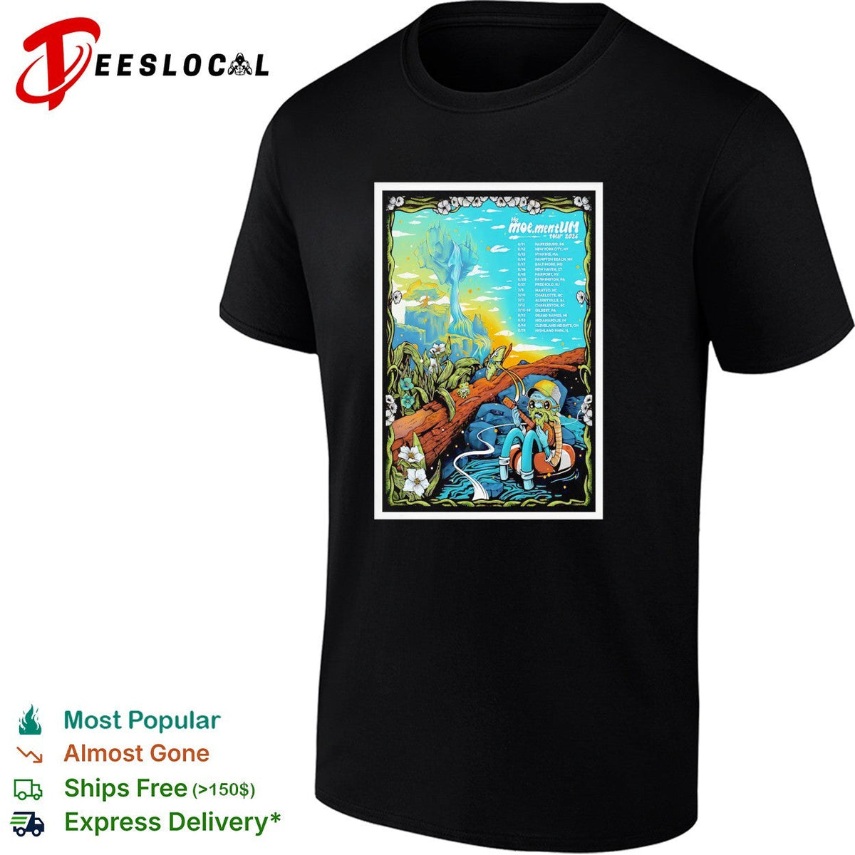 Fantasy nature tour poster scenic illustration concert shirt Unisex