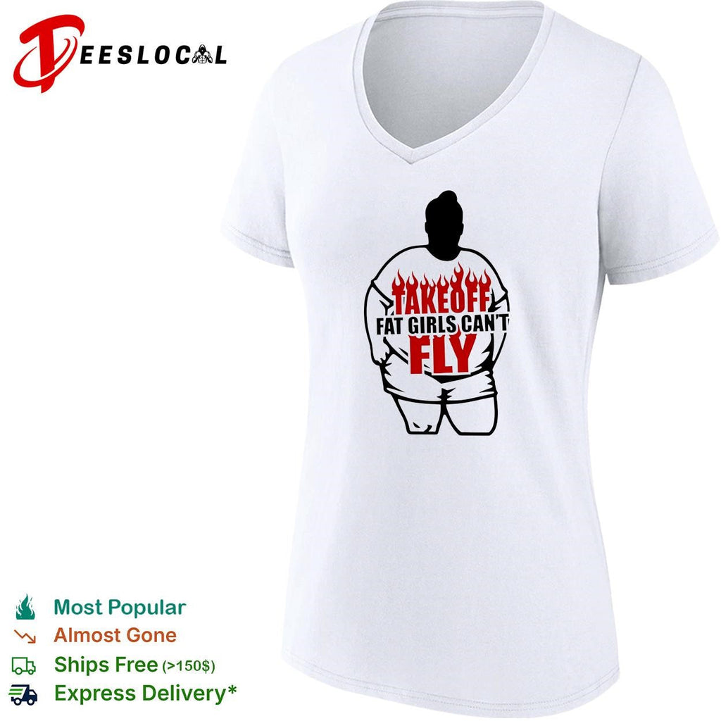 Female silhouette takeoff flames bold text edgy humor shirt Unisex