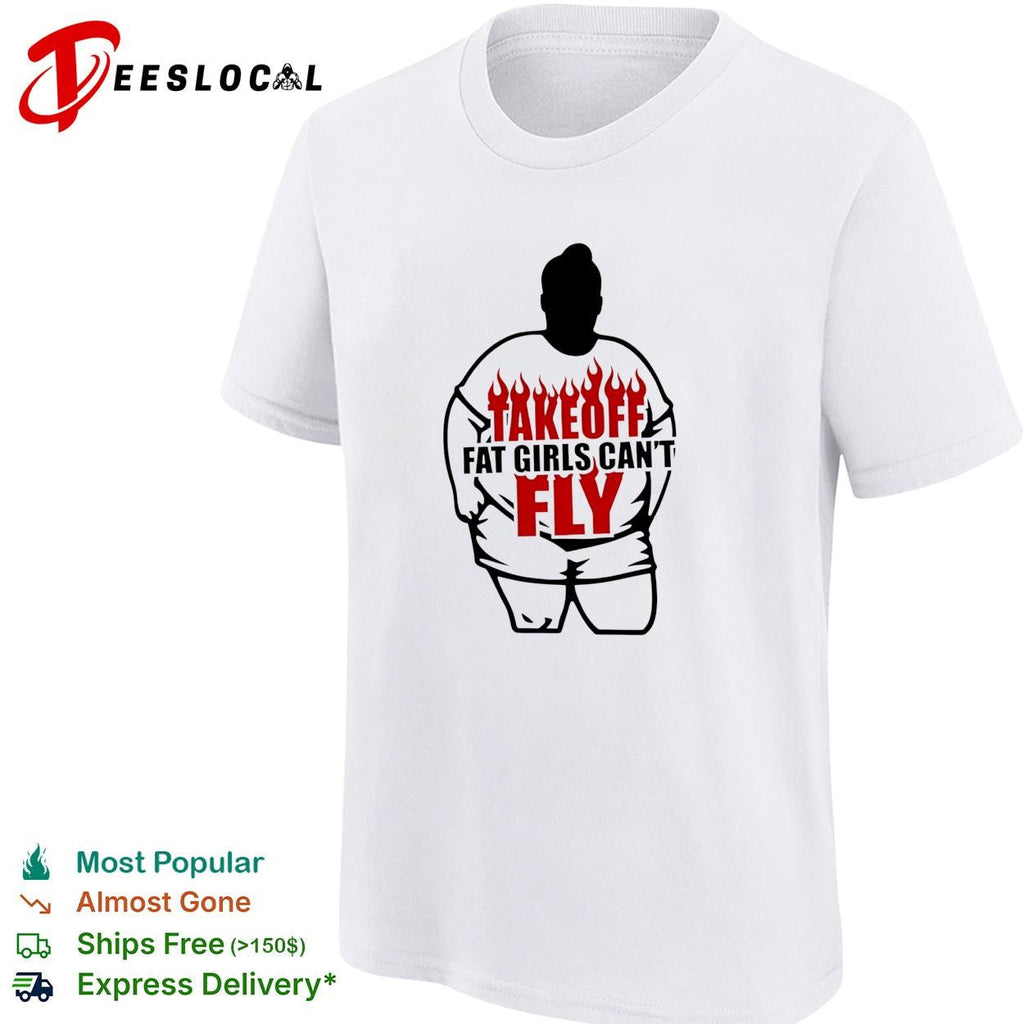Female silhouette takeoff flames bold text edgy humor shirt Unisex