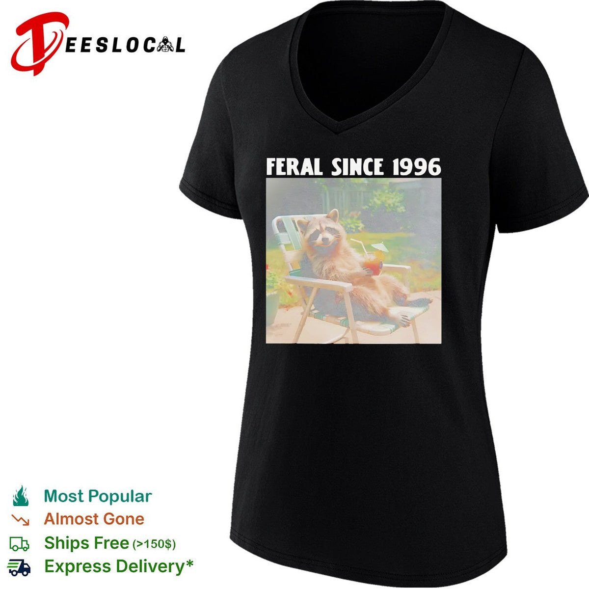 Feral since 1996 raccoon funny shirt Unisex