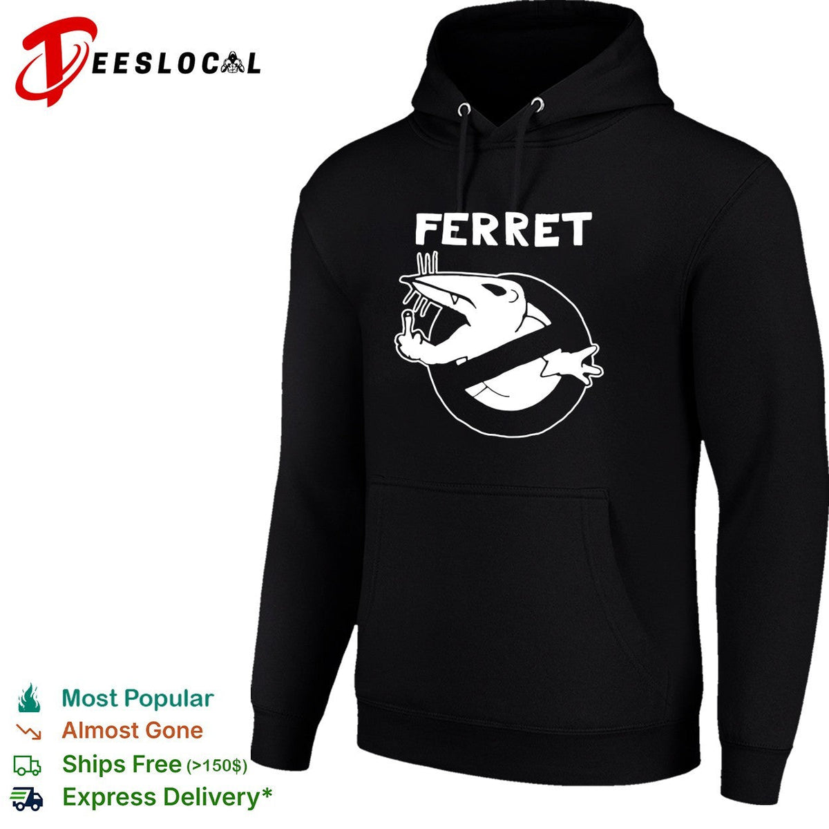 Ferret Ghostbusters parody logo funny animal humor shirt Unisex
