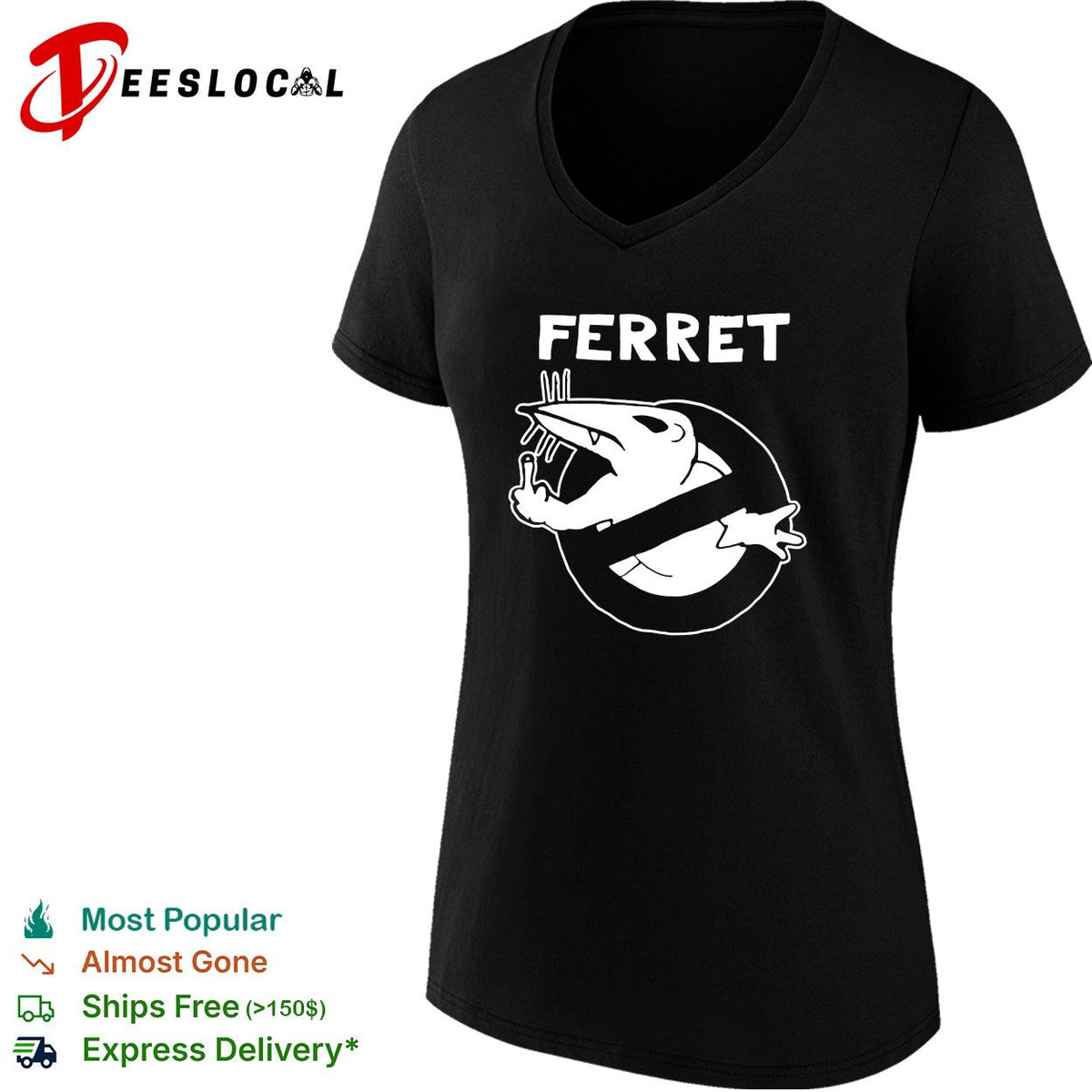 Ferret Ghostbusters parody logo funny animal humor shirt Unisex