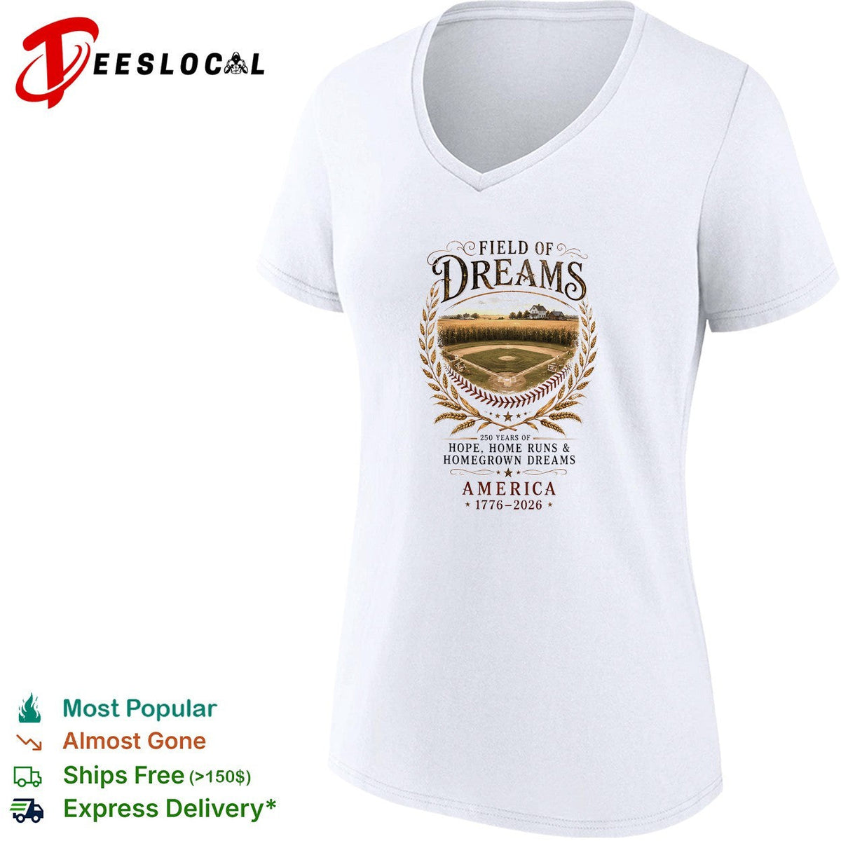 Field of dreams 250 years of hope home runs and homegrown dreams America shirt Unisex