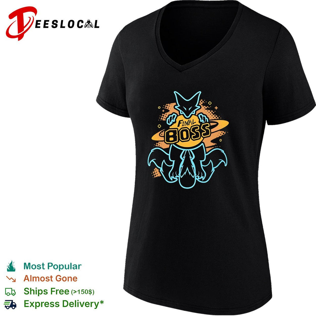 Final Boss Kitsune Fox Nine Tails Celestial Planet Anime Gaming Gamer Power shirt Unisex