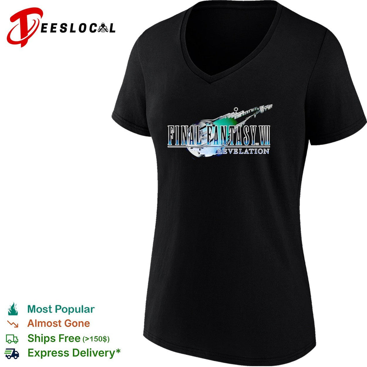 Final Fantasy VII Revelation Logo Design Character Franchise Gaming Pop Culture shirt Unisex