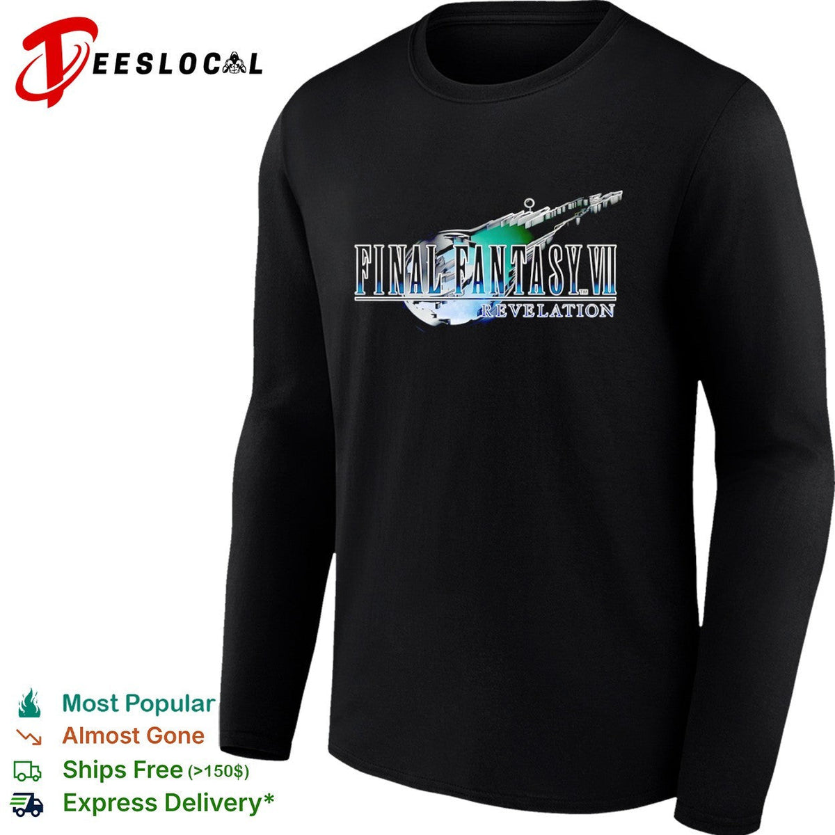 Final Fantasy VII Revelation Logo Design Character Franchise Gaming Pop Culture shirt Unisex
