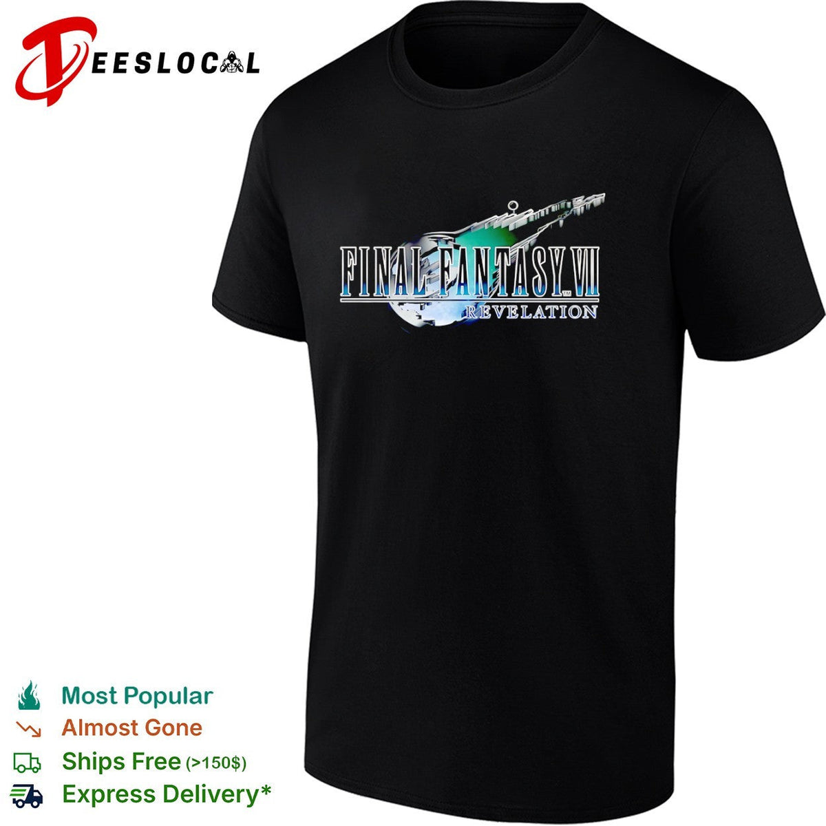 Final Fantasy VII Revelation Logo Design Character Franchise Gaming Pop Culture shirt Unisex