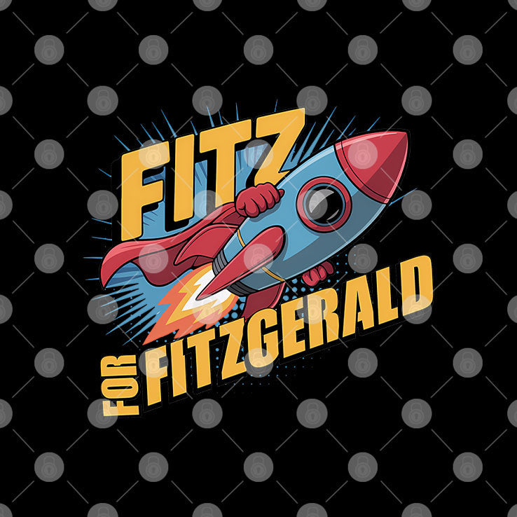 Fitz For Fitzgerald Rocketship T Shirt Unisex