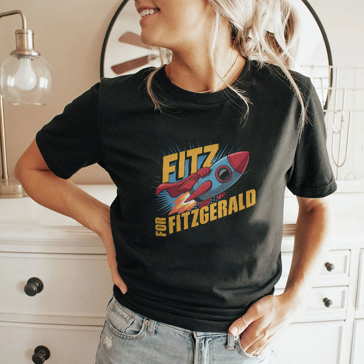 Fitz For Fitzgerald Rocketship T Shirt Unisex
