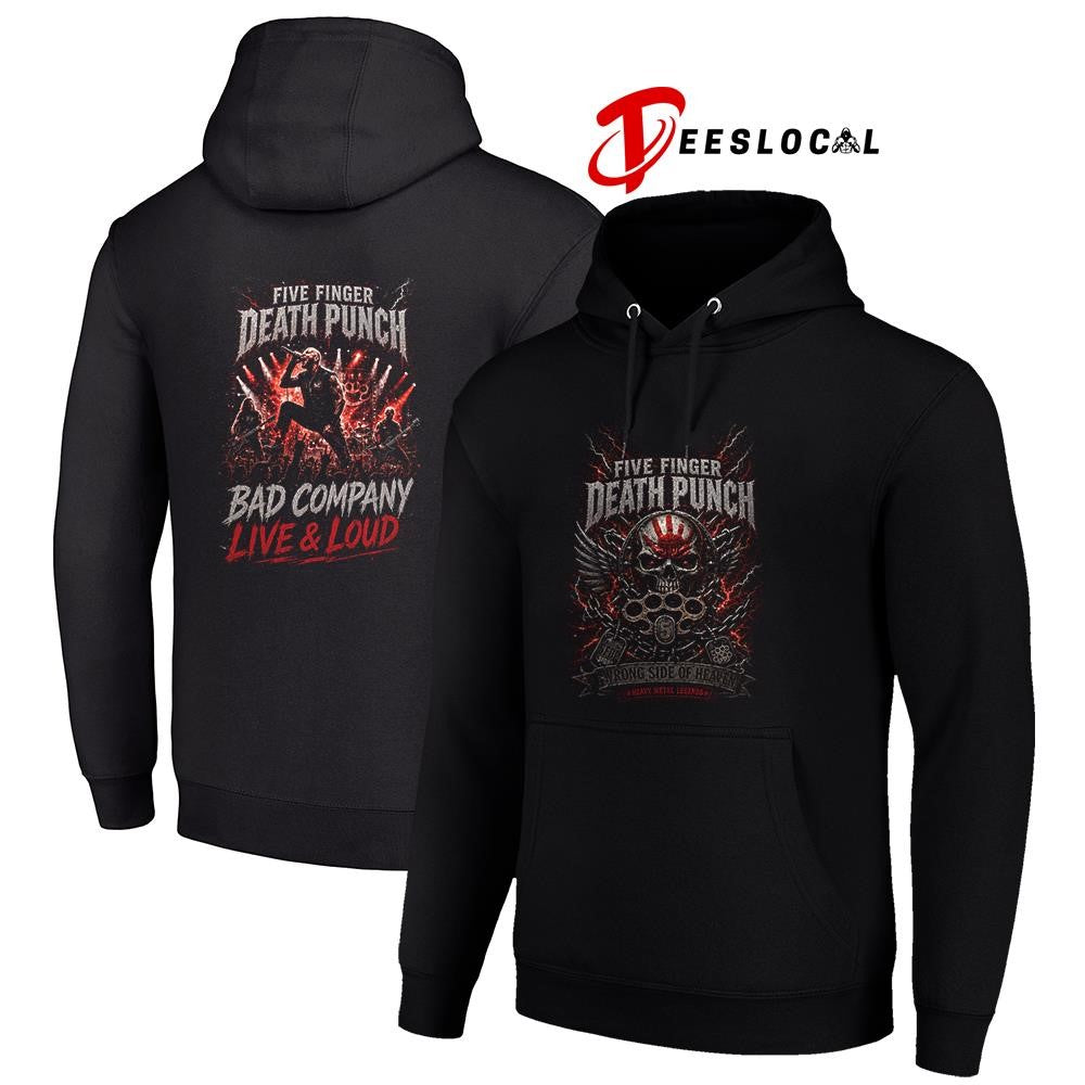 Five Finger Death Punch wrong side of heaven bad company live and loud graphic shirt Unisex