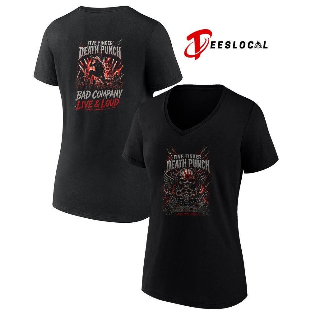 Five Finger Death Punch wrong side of heaven bad company live and loud graphic shirt Unisex