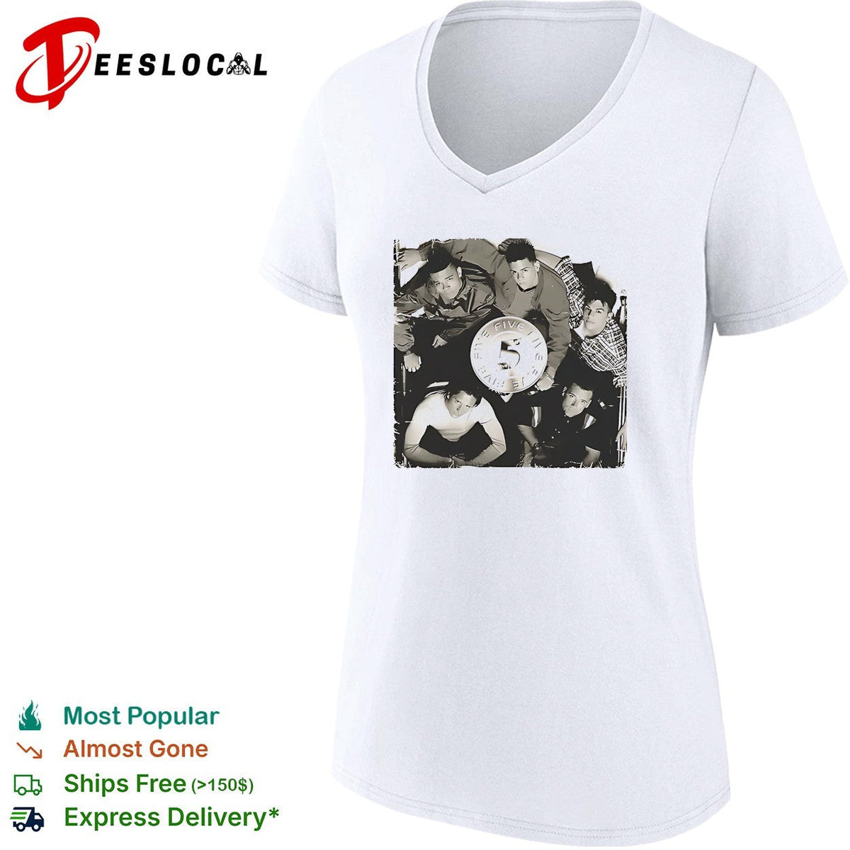 Five band photo shirt Unisex