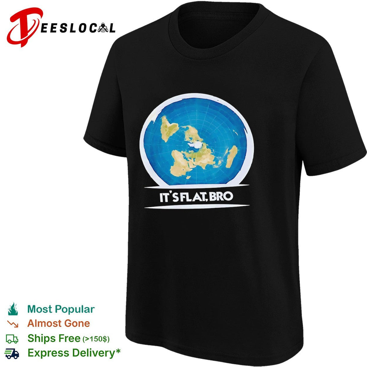 Flat Earth Map It is Flat Bro and Conceptual Cartography shirt Unisex