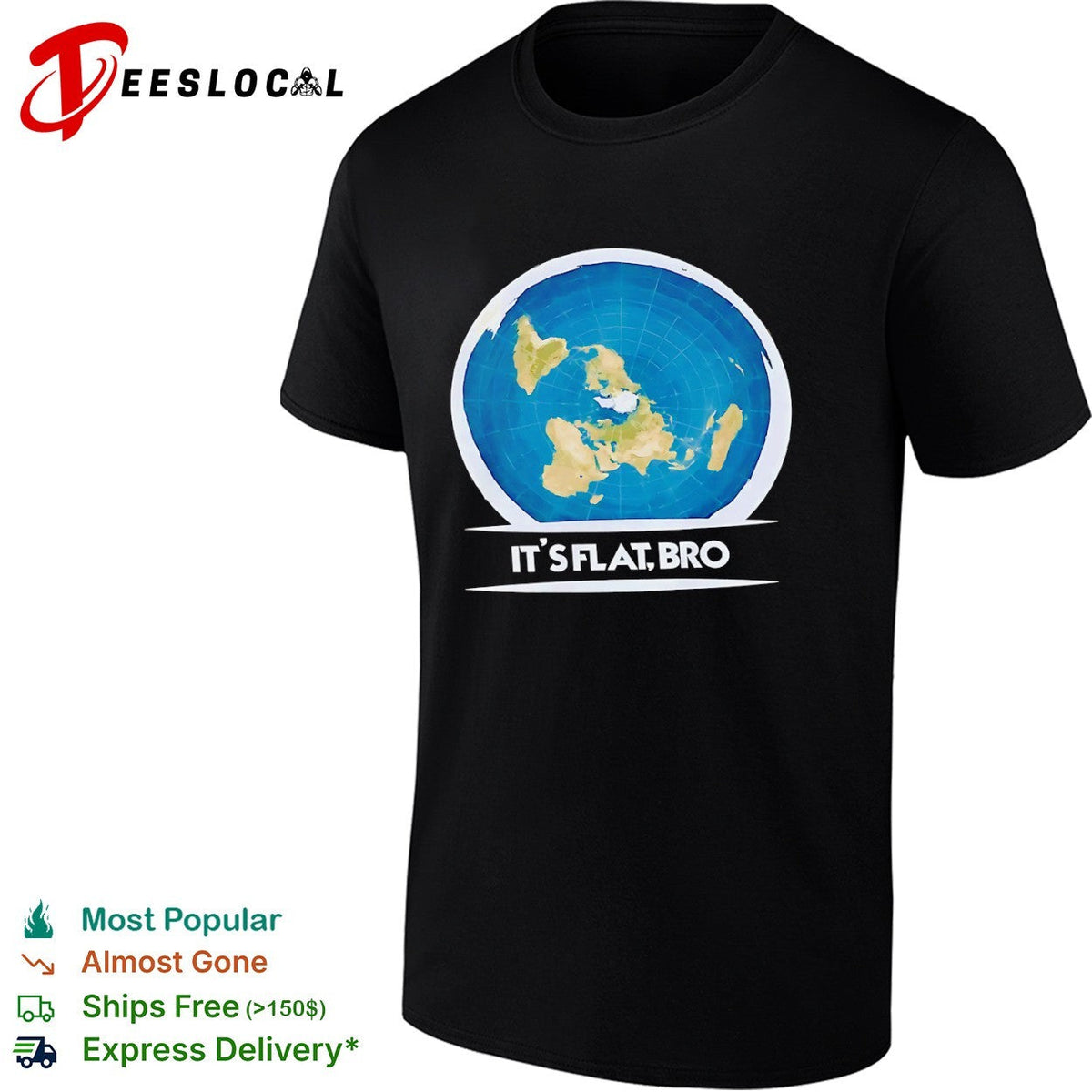 Flat Earth Map It is Flat Bro and Conceptual Cartography shirt Unisex