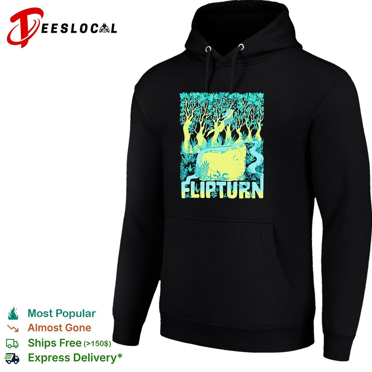 Flipturn band forest nature illustration concert shirt Unisex