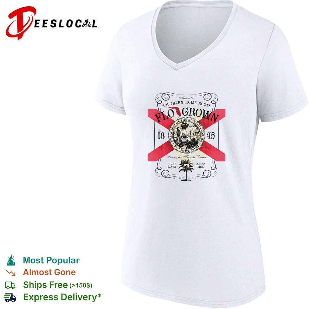 Flo Grown southern home roots Florida seal gulf coast ocean side shirt Unisex