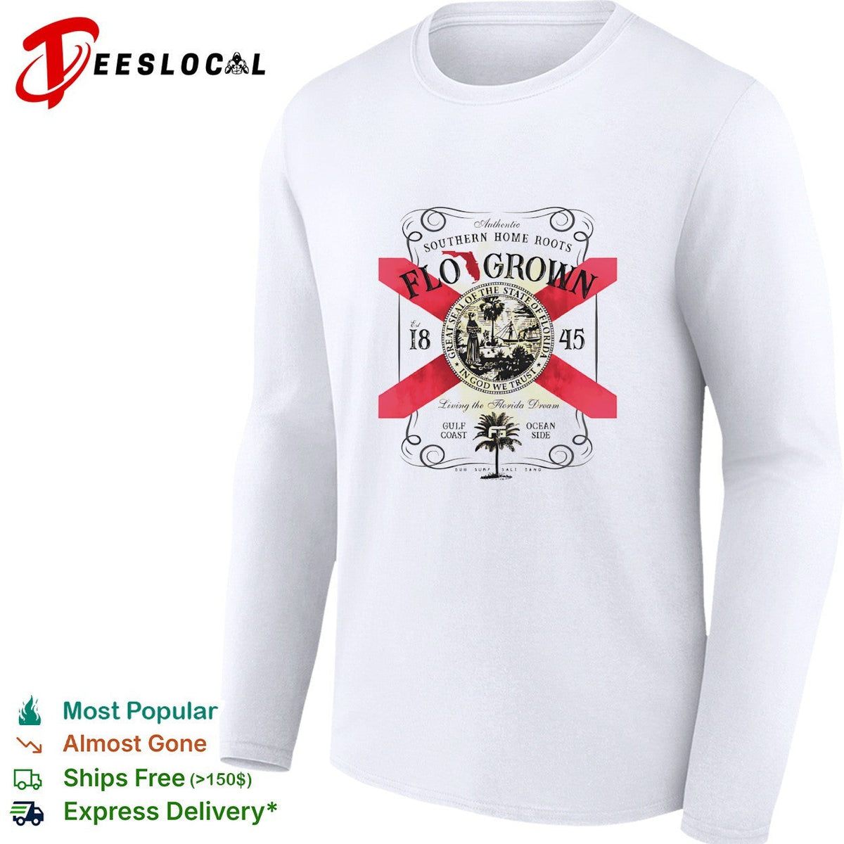 Flo Grown southern home roots Florida seal gulf coast ocean side shirt Unisex