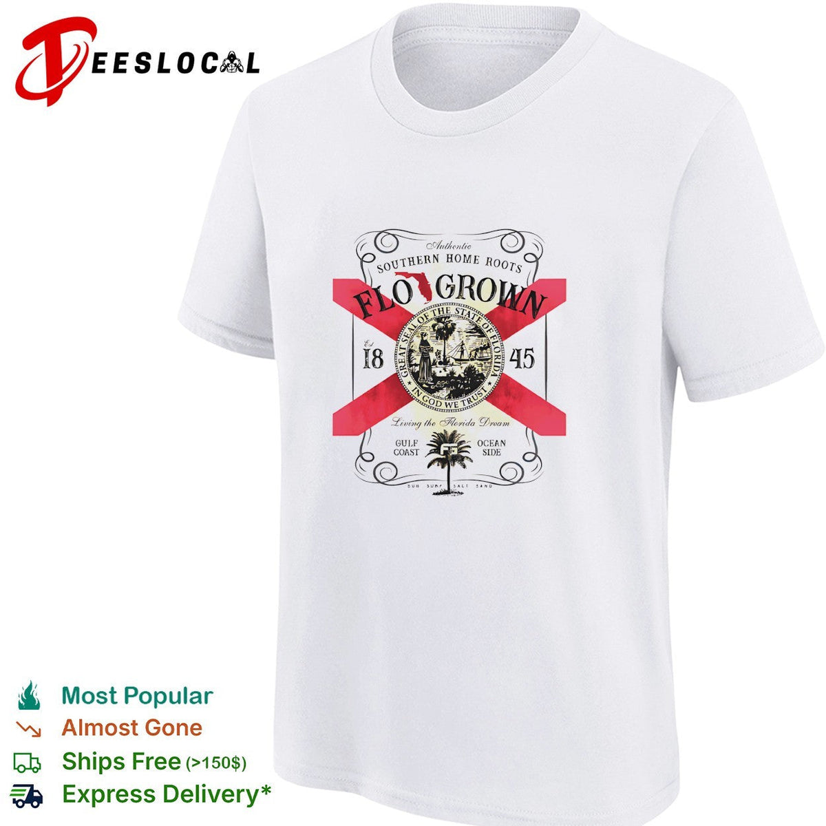 Flo Grown southern home roots Florida seal gulf coast ocean side shirt Unisex