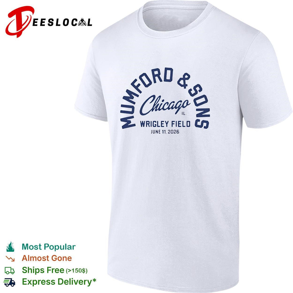 Folk rock band Chicago Wrigley Field June 11 2026 concert shirt Unisex