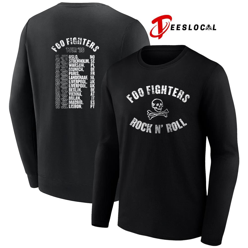 FooFightersRockn’skeletontourdatesscheduleshirt Unisex