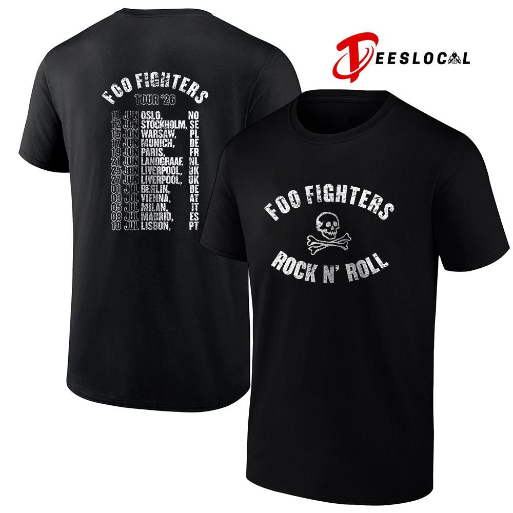 FooFightersRockn’skeletontourdatesscheduleshirt Unisex
