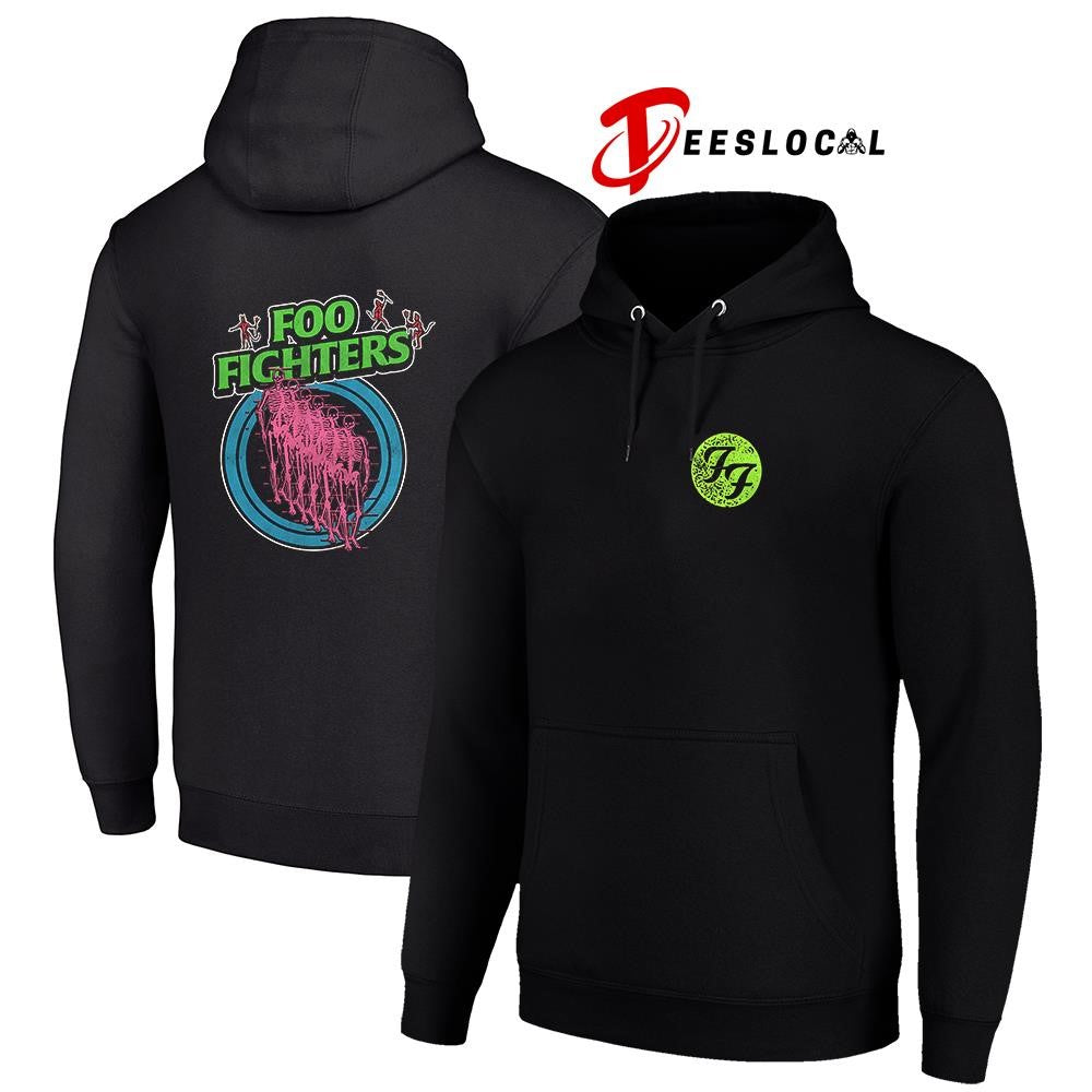 FooFightersTakeCovertourEuropeandUKneonskeletonshirt Unisex