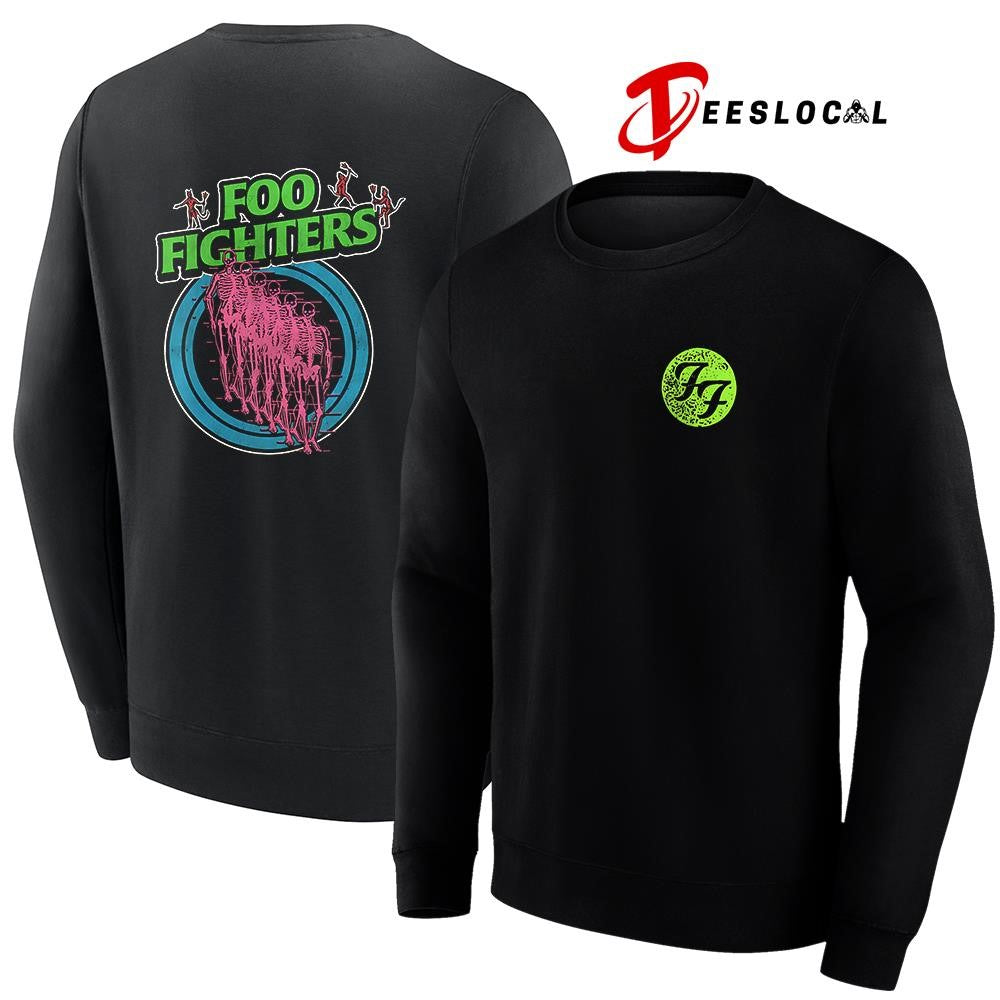 FooFightersTakeCovertourEuropeandUKneonskeletonshirt Unisex