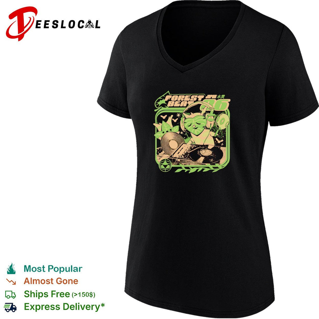 Forest Beat Japan frog DJ turntables music art shirt Unisex