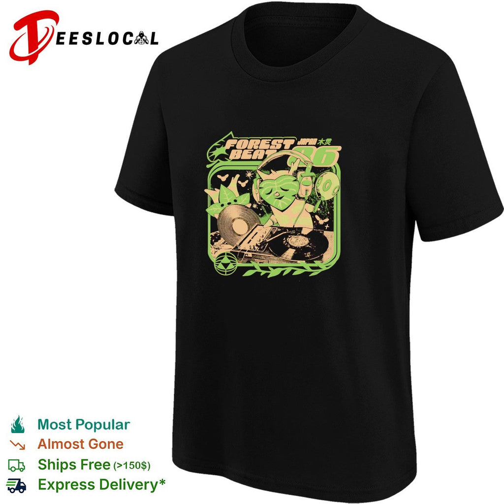 Forest Beat Japan frog DJ turntables music art shirt Unisex