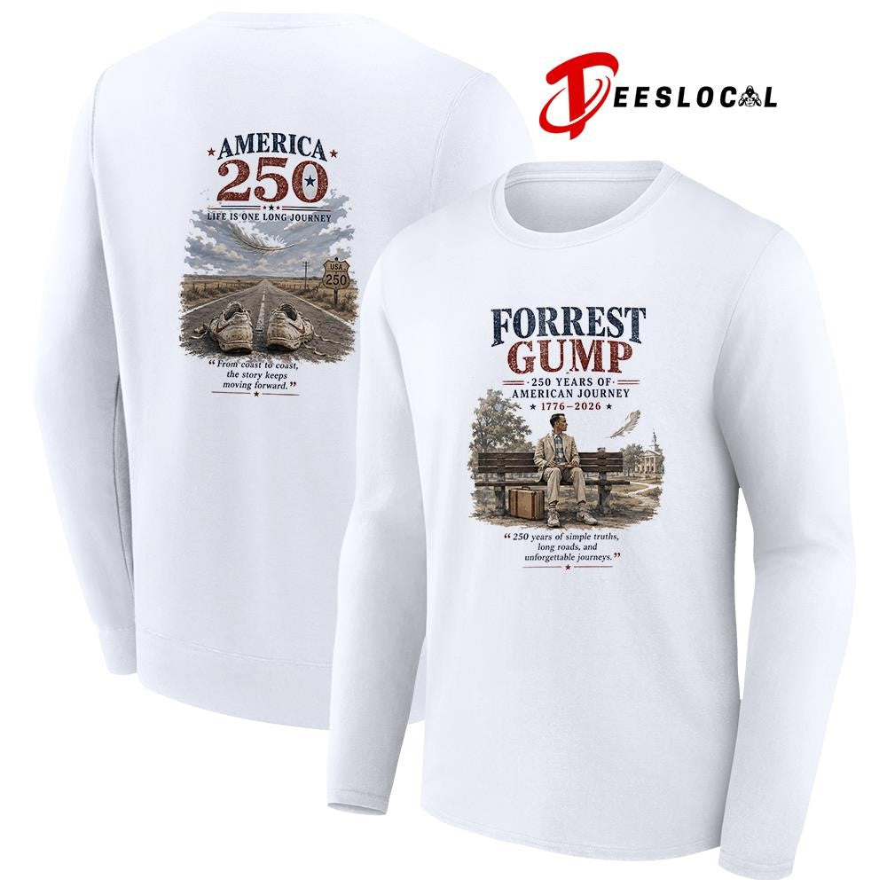 Forrest Gump 250 years of American journey life is one long journey graphic shirt Unisex