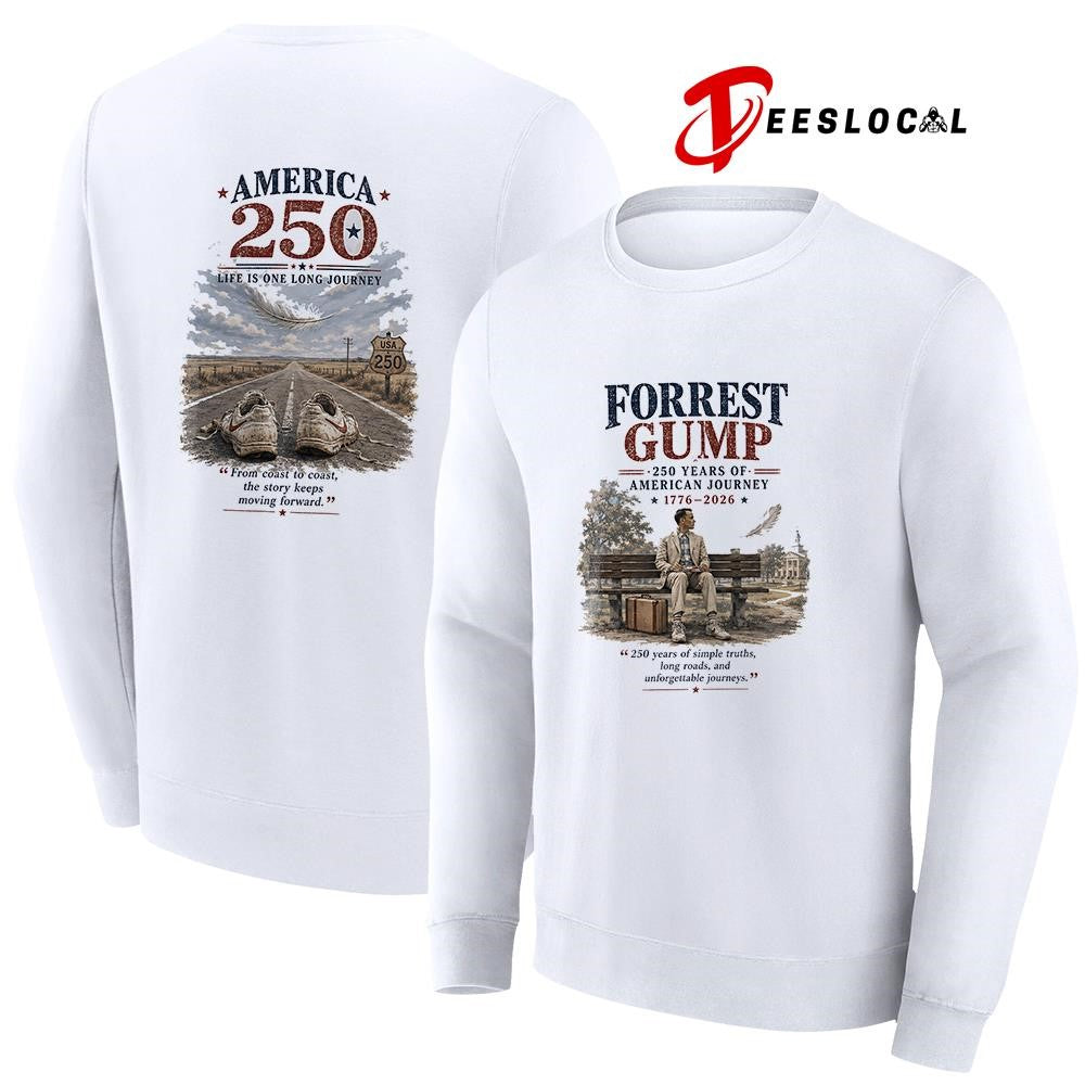 Forrest Gump 250 years of American journey life is one long journey graphic shirt Unisex