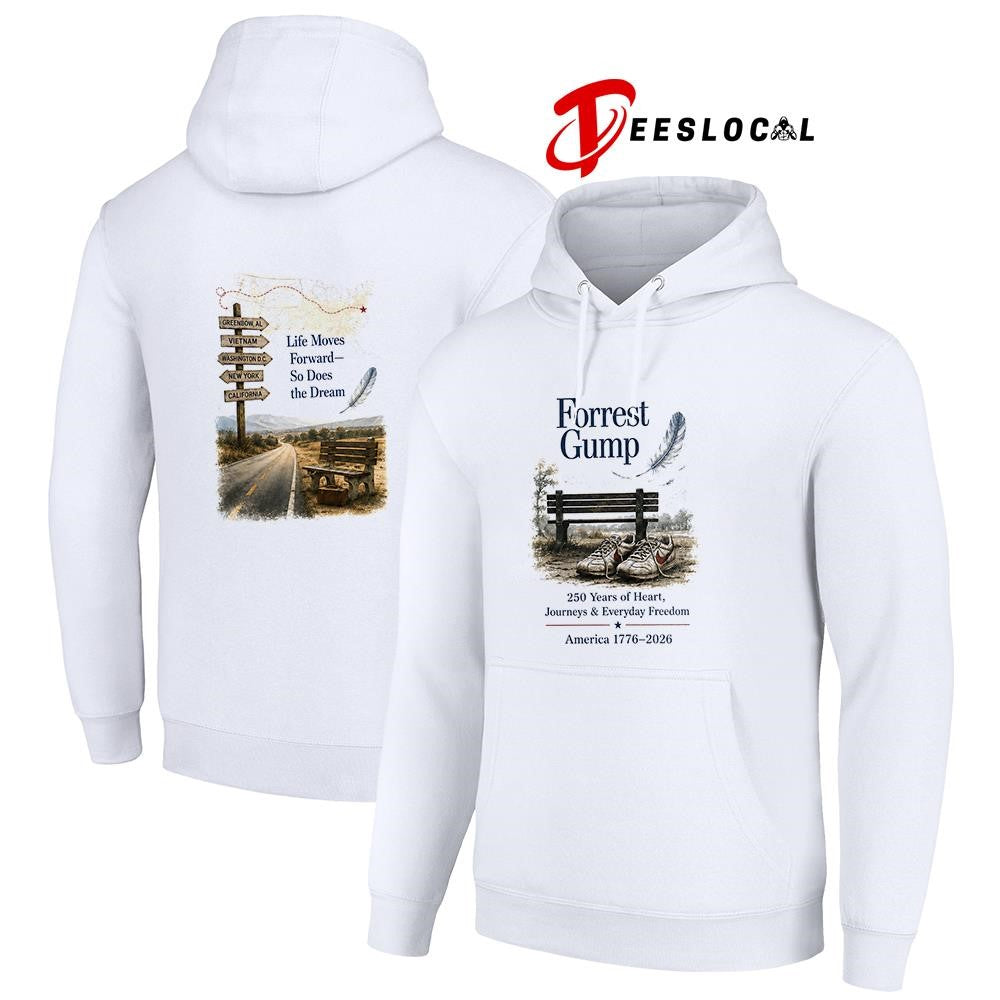 Forrest Gump 250 years of heart journeys and everyday freedom life moves forward shirt Unisex