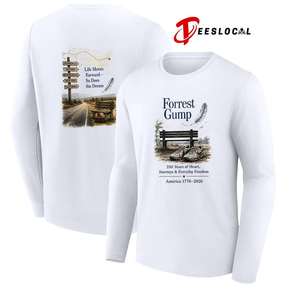 Forrest Gump 250 years of heart journeys and everyday freedom life moves forward shirt Unisex