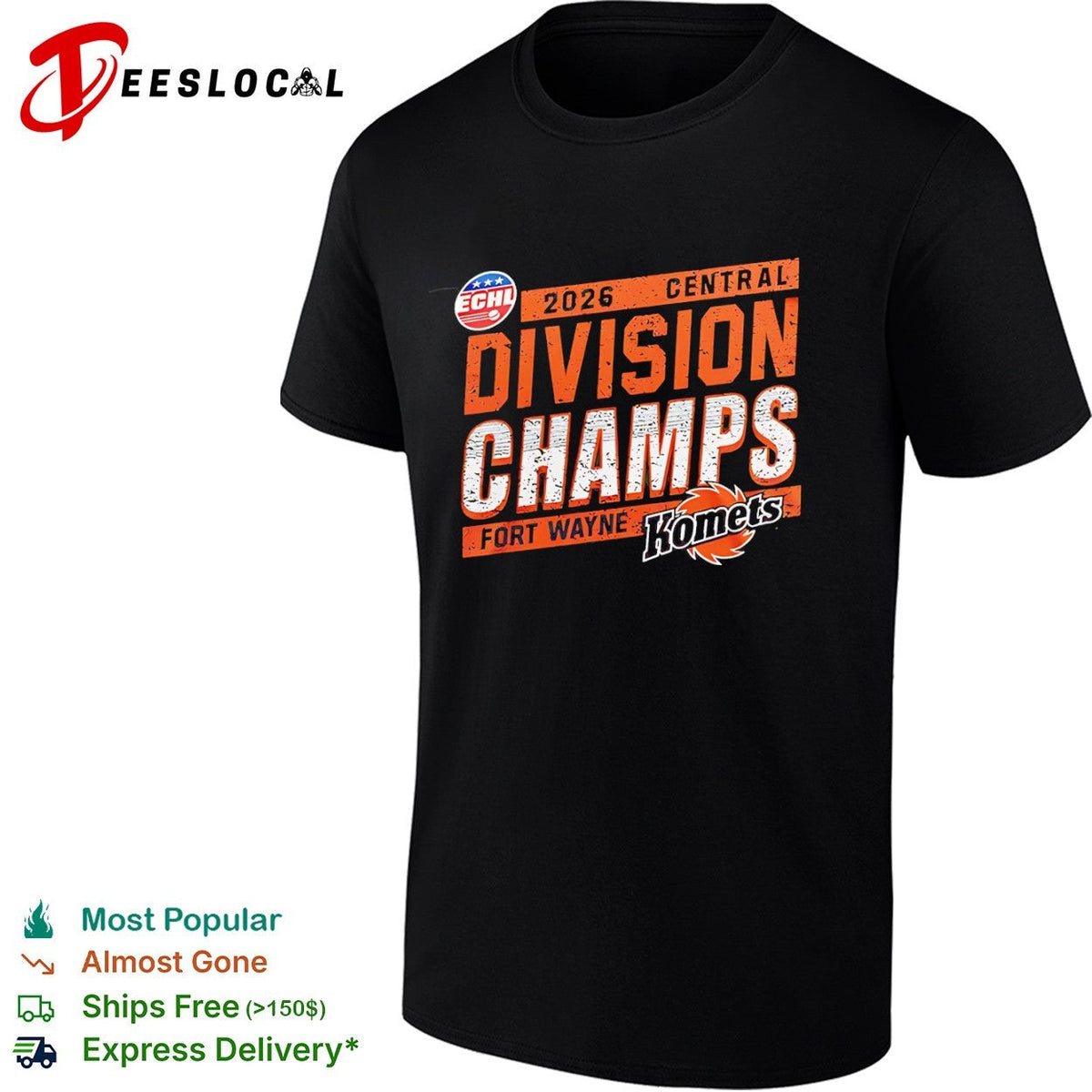 Fort Wayne Komets 2026 Central Division Champs ECHL Hockey League Champion shirt Unisex