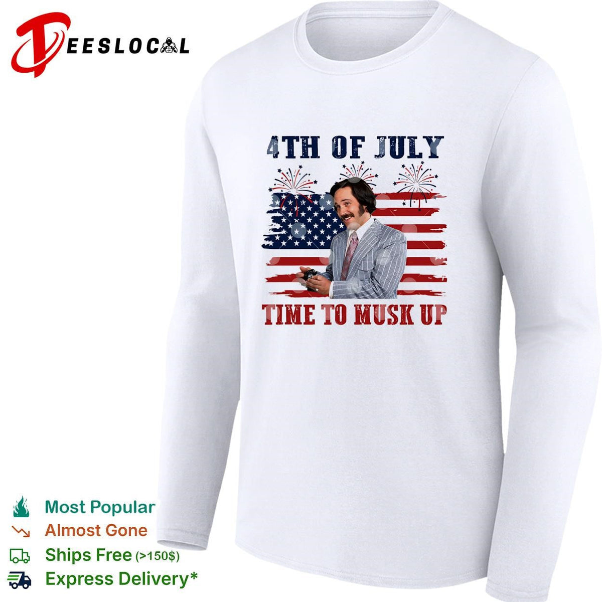 Fourth of July time to musk up tech billionaire parody USA flag fireworks shirt Unisex