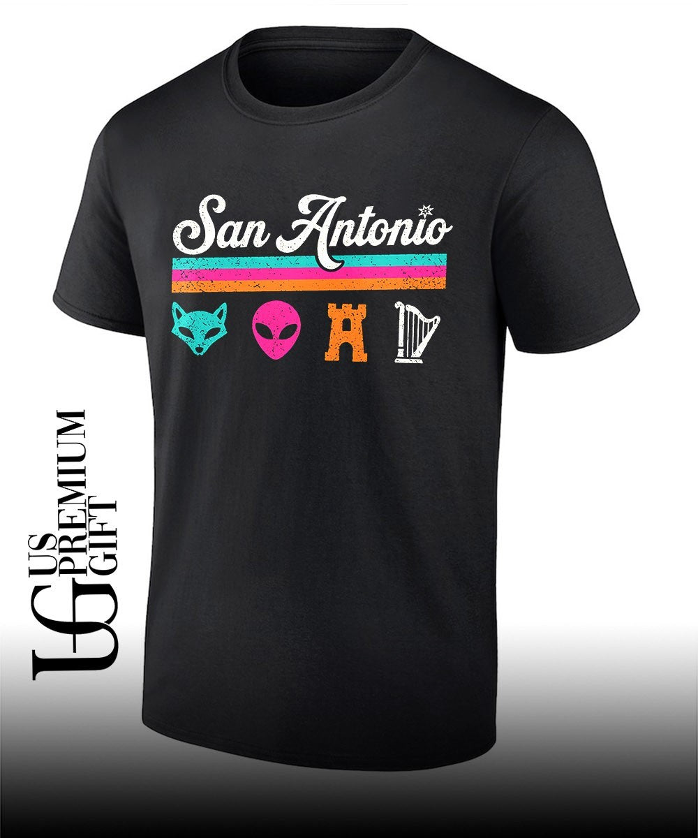 Fox Alien Castle Harp San Antonio Spurs NBA shirt Unisex