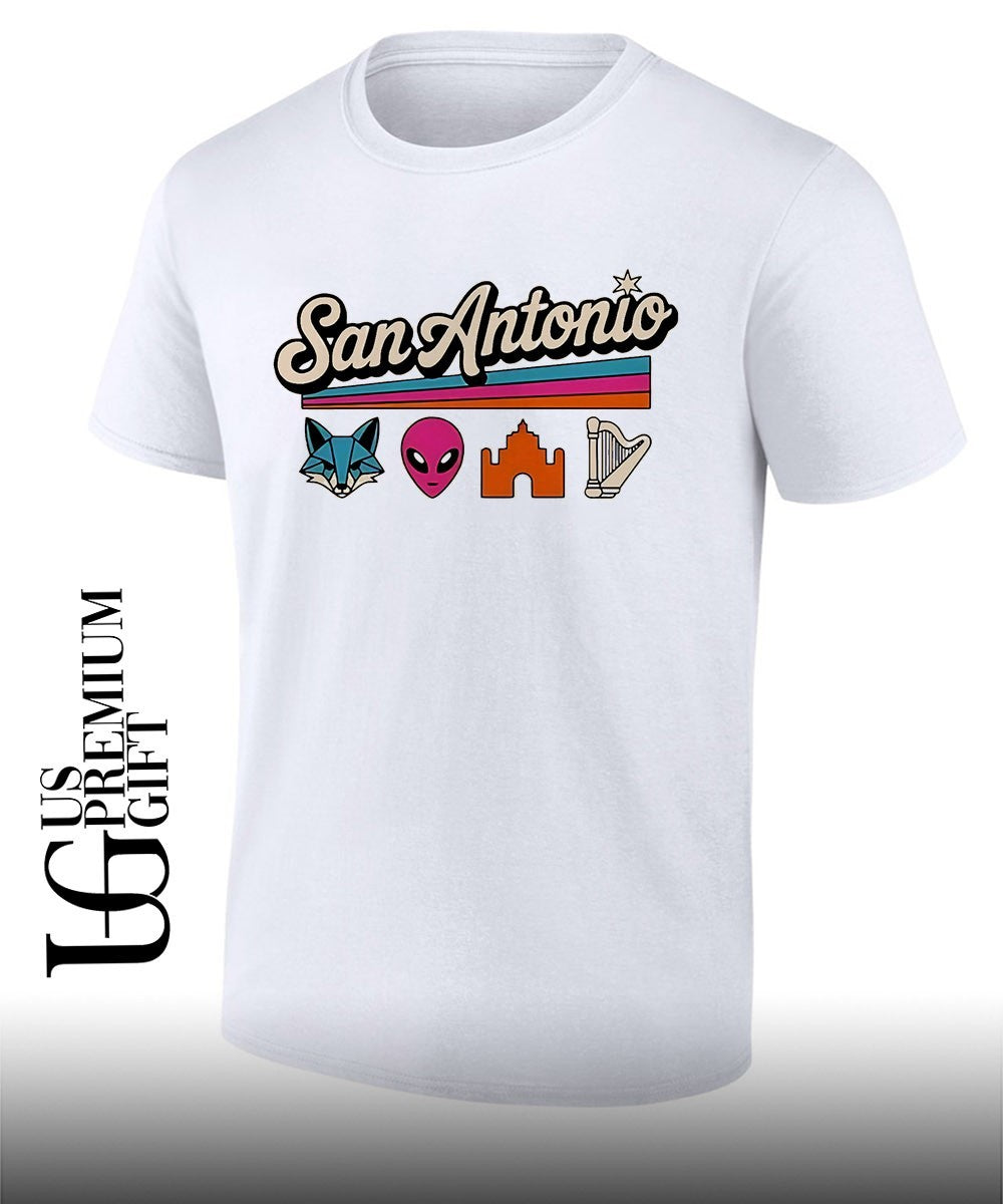 Fox Alien Castle Harper Big 4 Icons San Antonio Spurs Basketball shirt Unisex