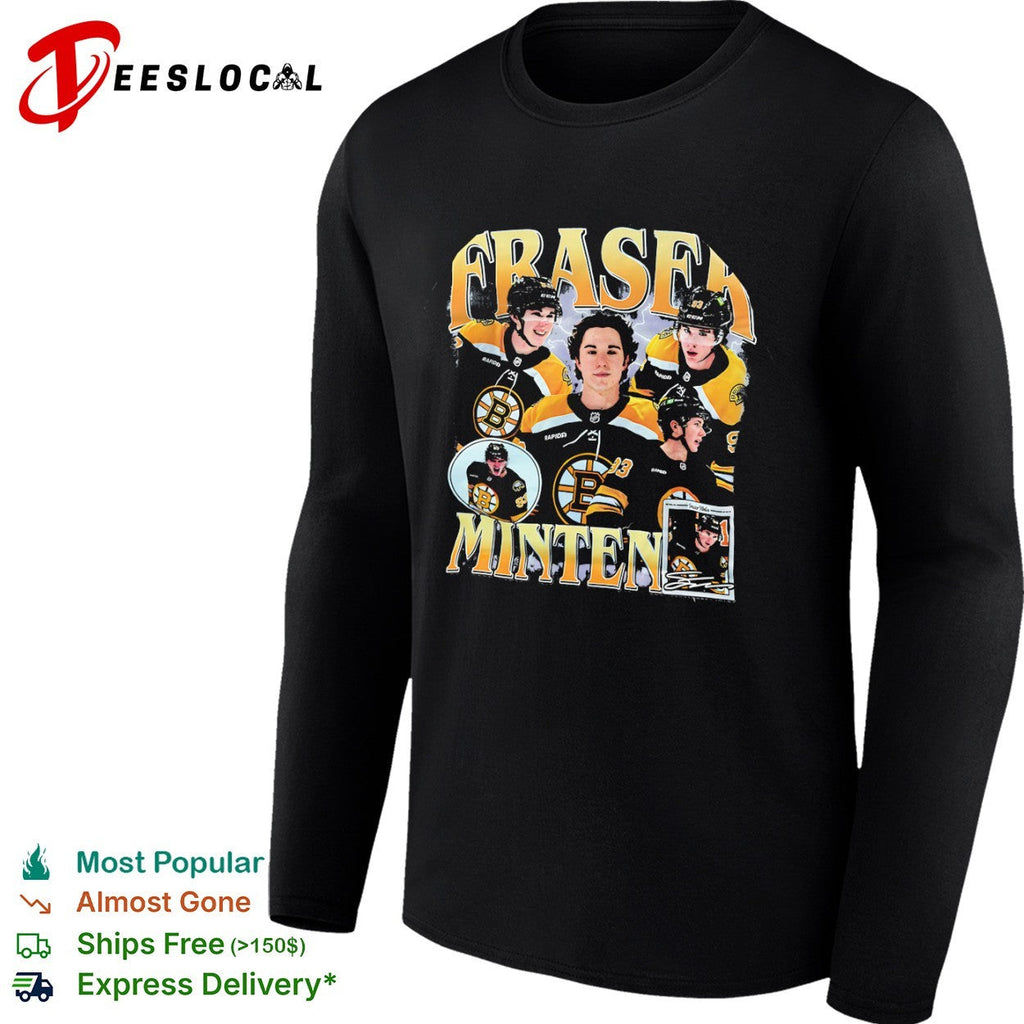 Fraser Minten Boston Bruins NHL Hockey Player shirt Unisex