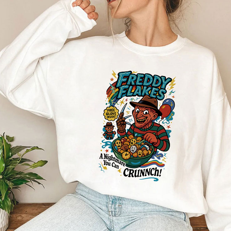 Freddy Flakes Free Glove Inside A Nightmare You Can Crunnch Shirt Unisex