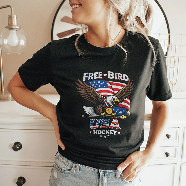 Free Bird USA Hockey Gold Medal Shirt Unisex