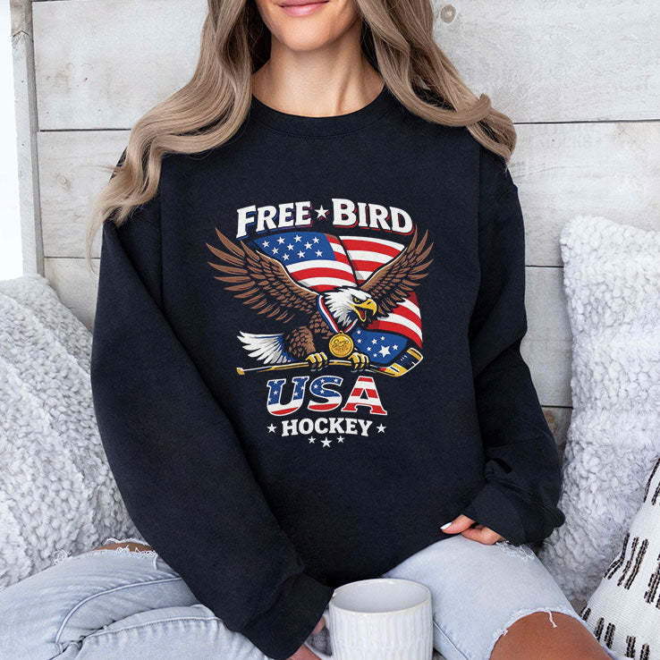 Free Bird USA Hockey Gold Medal Shirt Unisex