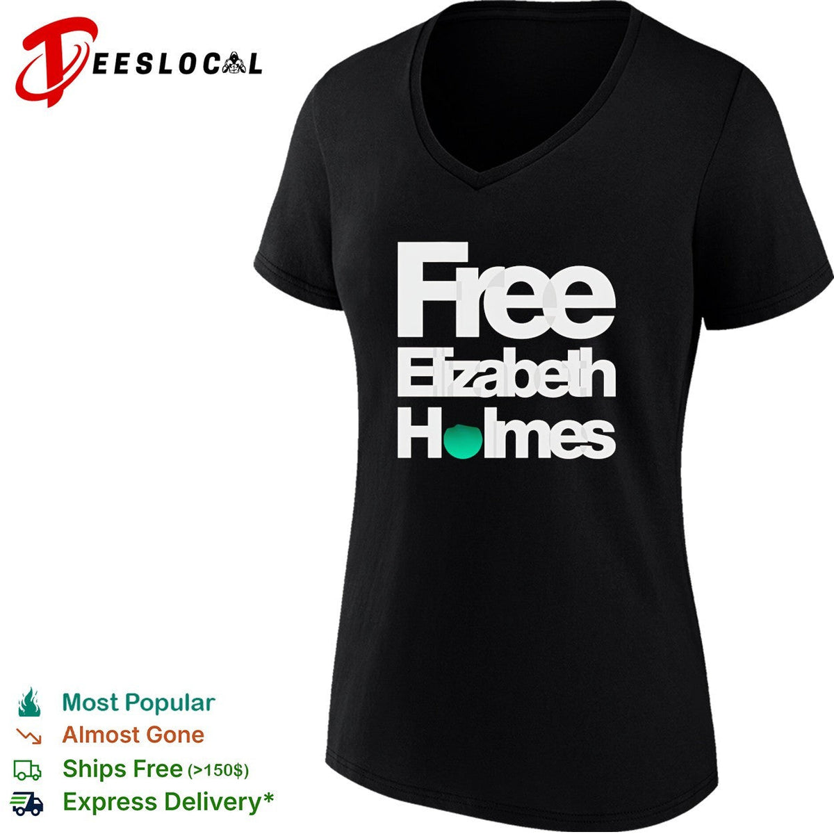 Free Elizabeth Holmes Theranos fraud text graphic shirt Unisex